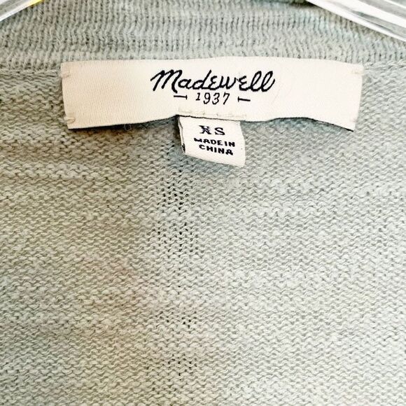 Madewell Graduate Sweater Cardigan Light Green Cotton Spring Women’s Size XS - Picture 6 of 8